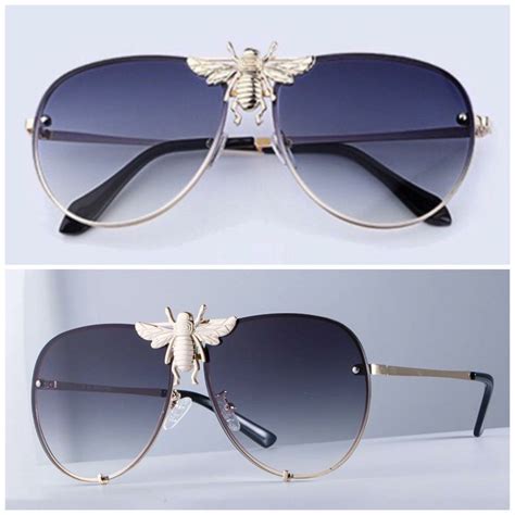 bee glasses gucci|Gucci aviator sunglasses.